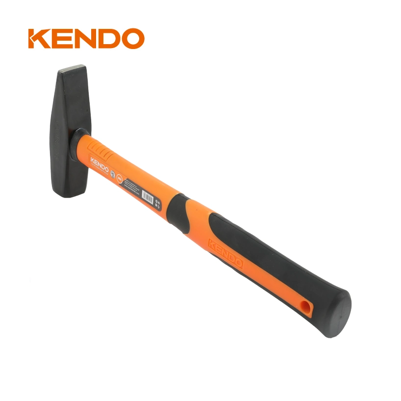 Kendo Heavy Duty 500g Engineer Hammers Portable High Carbon Steel Mechanical Handle Fitter Machinist Hammer with Fiberglass Handle